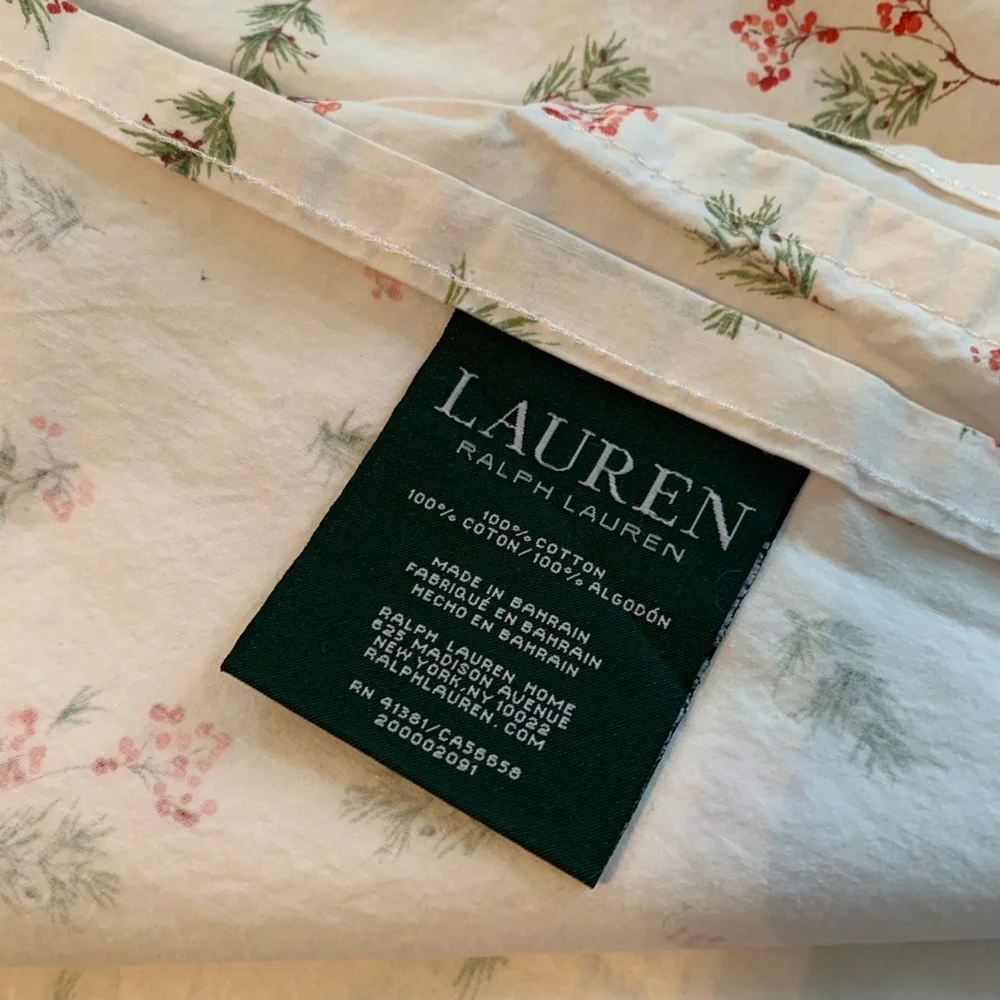 Ralph Lauren Holly Berry Cream Top Sheet